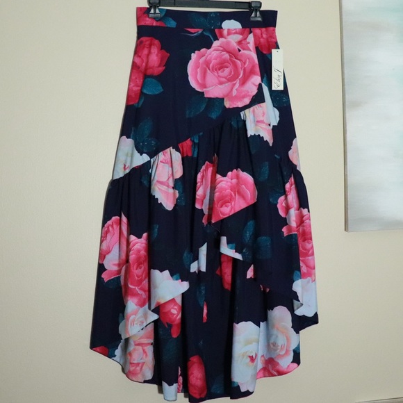 Eliza J hi-Lo floral taffeta ruffle skirt - Picture 8 of 8
